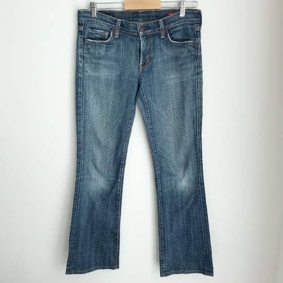 Citizens Of Humanity Kelly Low Rise Boot Cut 29 Jeans Distressed Medium Blue Y2K - Picture 1 of 13